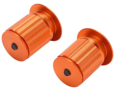 Tapones de Extremo de Barra de Bicicleta Puños de Manillar de Bicicleta de Aluminio para Bicicleta de Carretera de Manillar de Bicicleta de 18-20 Mm / 0,7-0,8 Pulgadas(Naranja)