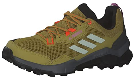 Adidas Herren Sneaker, Camping und Wandern, Pulse Olive Linen Green Impact Orange, 42 EU