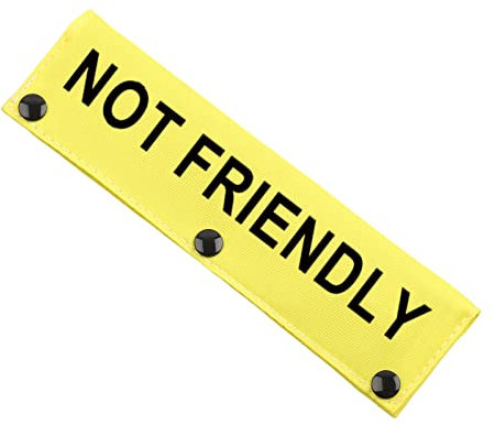 Generic Not Friendly Ask To Pet Dog Lead Wrap (6 cm x 22 cm, Black Snap, Adopt Me Print on Both Sides, Dog Leash)