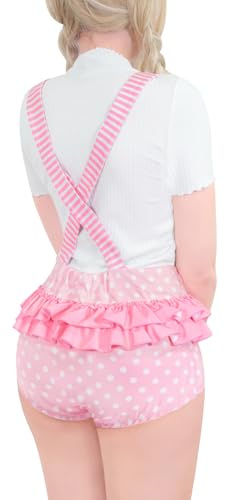 LittleForBig korta hängselbyxor overaller Shortalls – blushing baby volanger rumpa hängselbyxor