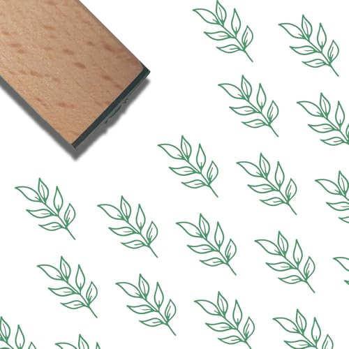 CRASPIRE Mini Timbro in Gomma di Legno da 3/5 Pollice Motivo Botanico Foglie Piante Motivo Carino Piccoli Timbri in Legno Stampa Vintage Riutilizzabile per Fai da Te Biglietti Scrapbooking Album