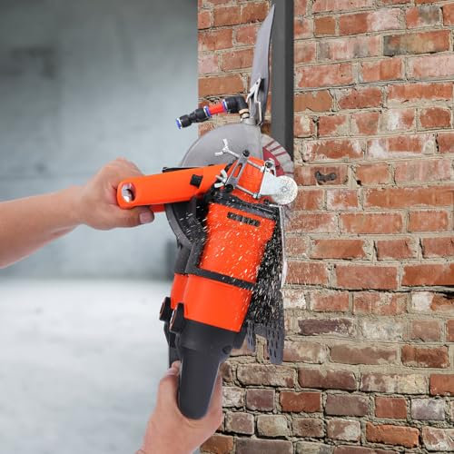 Mauernutfräse Schlitzfräse 5200W 10500r/min Mauerfräse Nutfräser Betonschlitzmaschine 5 Sägeblätter,für Zementblöcke, Granit, Keramikfliesen, Beton, Rote Ziegel, Marmor