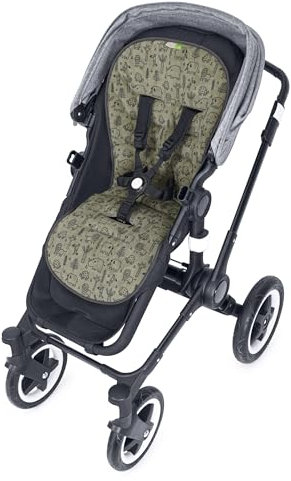 Priebes Sitzauflage Kinderwagen - Ergonomische, Zweiseitig Verwendbare Sitzauflage Buggy - Baumwollstoff & Mesh, Temperaturregulierend, Waschbar, Größe 32x80 cm, Buggy Einlage