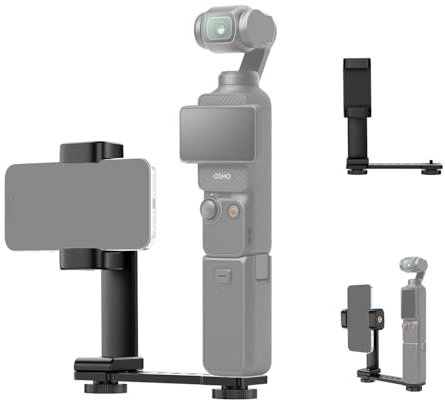 K&F CONCEPT Supporto per Telefono per DJI Osmo Pocket 3 Creator Accessori Combo, Supporto di Espansione a Clip per Telefono Cellulare Regolabile ad Angolo con Vite da 1/4 e Slitta a Freddo