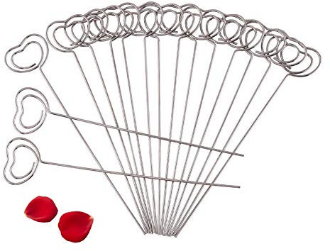 50 pcs Fotokarte Bild Memo Papier Display Clip Notiz Halter Liebe Herzform Silber