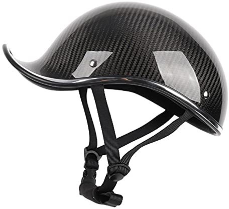 COCOCO Kohlefaser Helm Hut Vintage Mode MOTO Sicherheitshelm Leichte Hohe Festigkeit Arbeitskappe Bau Eisenbahn Metallurgie Arbeit-Schwarz_M.