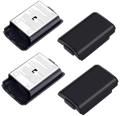Replacement Battery Pack Cover for Microsoft Xbox 360 Wireless Controller, 4 Pack Black