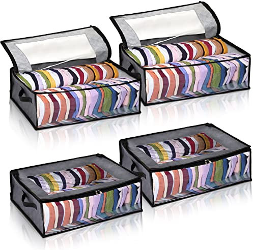 AVLA 4 Pack Hat Storage for Baseball Caps, Non-woven Wide Hats Organizer, Large Sports Cap Storage Bag, Hat Racks Holder for Closet with 2 Sturdy Handles, Hat Organizer Case Capbox for Home Travel