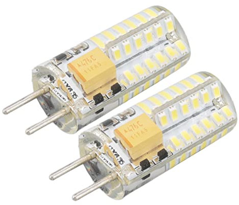 FTVOGUE 12V 2PCS GY6.35 Sostituzione della Lampadina Protezione degli Occhi 6000K 3W 48 LED Lampadina a Risparmio Energetico per Lampada da Tavolo Lampadario