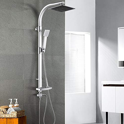 Colonne de Douche,Colonne de Douche avec Robinet Mitigeur Douche,Salle de Bain alliage d'aluminium Set de Douche avec Douchette à main et douche effet pluie (20 * 47 * 106cm)