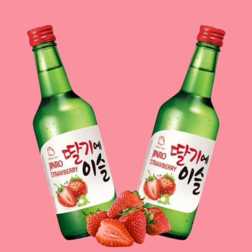 Jinro Chamisul - Soju Coreano Bebida - 350ml - 13% Vol. - (Pack de 2 uds.) (Fresa)