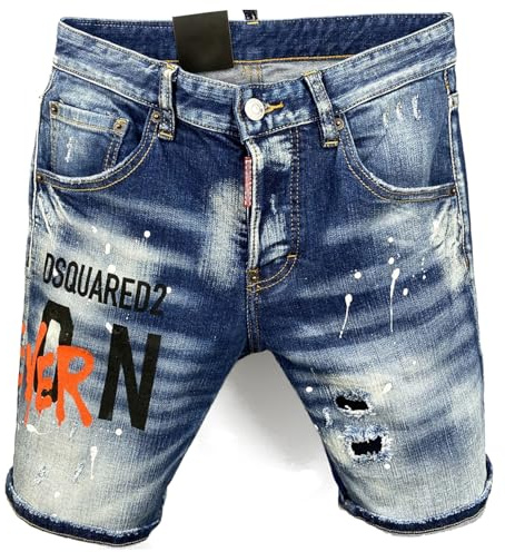 Kdtoll Pantaloncini Jeans Uomo Estivi – Shorts in Denim Slim Fit Strappati, Elasticizzati e Comodi, Casual Hip Hop, Jeans Corti Stile Streetwear Y2K