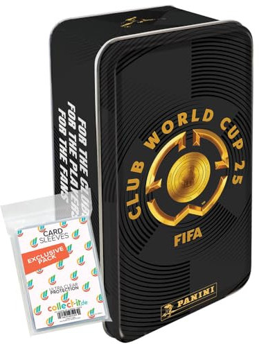 Bundle with FIFA Club World Cup 2025 Adrenalyn XL Trading Cards - 1 Tin Box + Exclusive Collect-it Cases