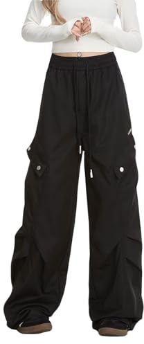 Skateboard Frog Pantalon Cargo Baggy Y2K à Jambe Large Ceinture à Cordon Réglable Plis Poches Multiples Coupe Droite Unisexe Homme Femme