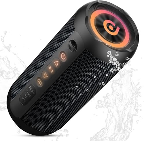 taopodo Portable Bluetooth Speaker with 30W Stereo Sound, 24H Playtime, 3 EQ Mode & 8 RGB lights Wireless Speaker, IPX7 Waterproof, TWS Wireless Pairing, Outdoor Speaker for Home and Hiking