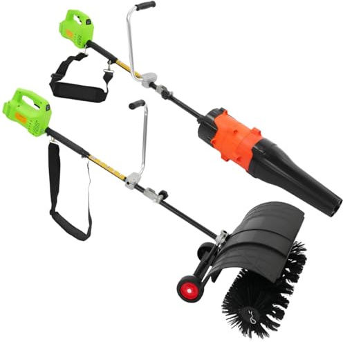 800-1300 W Spazzaneve elettrico 2 in 1 soffiatore e spazzatrice a batteria 36-60 V con ruote, spazzaneve Sweeper per la pulizia di campi in erba artificiale e strade - EU Stock