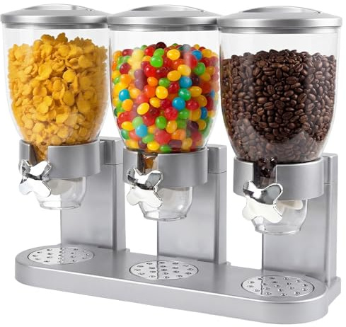 Sinceroduct Cereal Dispenser Countertop 2 l, set di 3 distributori per il piano di lavoro, dispenser ermetico per cereali, riso, grani, caramelle, chicchi di caffè