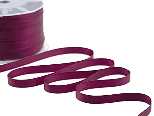 Furlanis - Nastro Doppio Raso, Tessuto Italiano - Bordeaux Scuro, 10 mm x 25 m