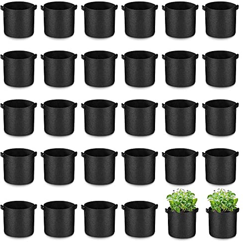 Airsnigi 30 Pack 10 Gallon Vegetable Grow Bags for Indoor & Outdoor,Thickened Nonwoven Fabric Planting Pots with Handle Potato Grow Bags for Flowers Vegetables Fruits