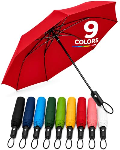 Paraguas antiviento I Paraguas plegable 3 tamaños Ø95cm,Ø100cm, Ø105cm | Umbrella compacto I Paraguas pequeño, ligero para viaje y diario I Automático abre y cierra I Para hombre y mujer I Drytogo