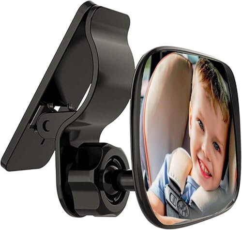 Yuentoen Rücksitzspiegel für Babys,360° Baby Autospiegel, Auto Spiegel Baby Car Mirror,Rücksitzspiegel Kinder Rückspiegel mit Rahmenclip für Meisten Autos