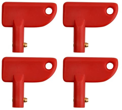 4 llaves de repuesto para interruptor de batería de coche, color rojo, para aislador y llaves de arranque de batería, modificadas para barco, camión y yate
