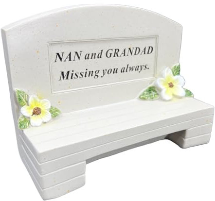 Special Nan and Grandad Graveside Memorial Bench Grave Plaque Ornament Decoration Missing you always