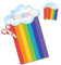MeinBaby123® 10 Einladungen zum selber basteln (Regenbogen)