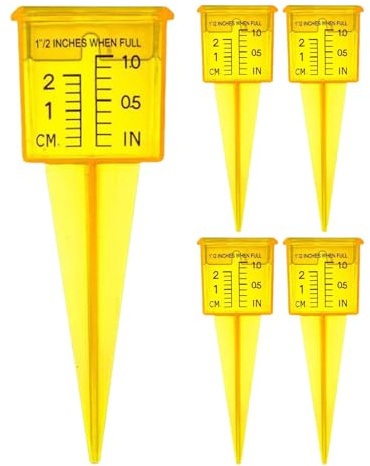vRain Measure Gauge, Translucent Sprinkler Gauge, Portable Rain Gauge, Rainfall Measuring Tool, Reusable Rain Meter, Garden Rain Gauge, Sprinkler Catch Cups, Rain Gauge with Stake, Backyard Rain Gauge