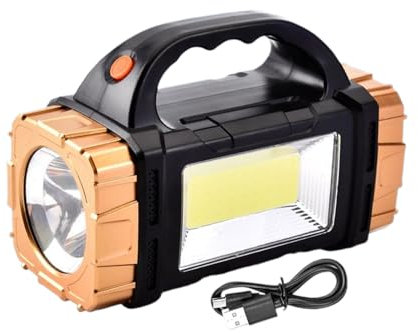 Soluppladdningsbar ficklampa - Vattentät USB-campinglampa med 3 lägen | Bärbar utomhusficklampa för vandring, fiske och nödanvändning - perfekt för
