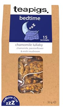 teapigs Chamomile Lullaby Tea - Chamomile Flowers, Passionflower, Lemon Verbena & Reishi Mushroom - Calming Night Time Tea for Relaxation - 15 Temples