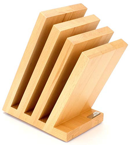 arte legno venezia 42 – Ceppo portacoltelli – fino a 9 coltelli da cucina – Lama max. 28 cm – magnetico – Legno di faggio massiccio