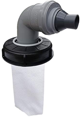 FN-Technik IBC lid filter, rain water filter, lid DN 150 HT DN 75 needle felt, article: bend DN 75 red, DN 32