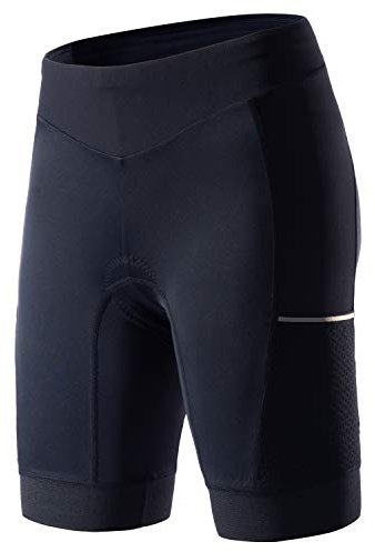MY KILOMETRE Triathlon Shorts Women 8”Inseam Tri Shorts with Side Pockets UPF 50+Fabric,Plus Size Pure-Black