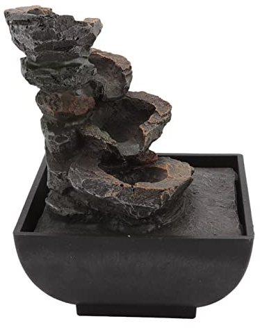 Mini Fuente de Mesa, Fuente de Cascada de 4 Niveles, Luces LED de Colores para Interiores, Fuentes de Agua de Escritorio para Decoración de Hogar Y Oficina(#1)