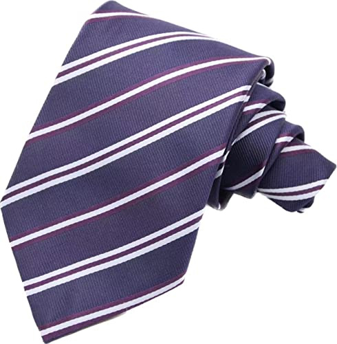 Geotae Zerun New Classic Men's Striped Silk Tie Necktie (Purple)