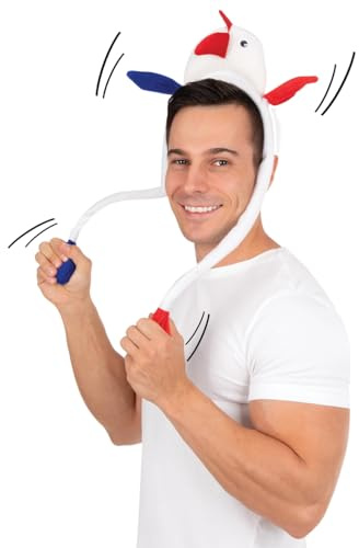 P'TIT CLOWN - 21073 - Serre-tête Coq Animé Bleu Blanc Rouge - Parfait pour supporter la France lors des Célébrations et Événements Sportifs