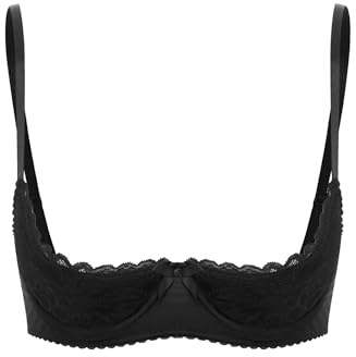 TSSOE Soutien Gorge Femme Brassiere Coquin Sein Nu Bra Bralette Lingerie Erotique Ouvert sous Vetement Nuisettes Underwear Noir 3XL