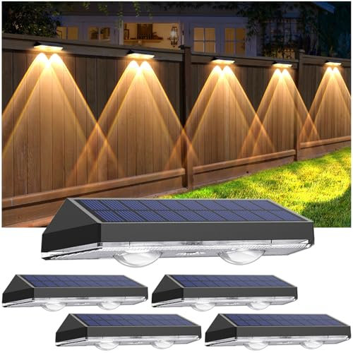 N NORA TWIPS Solarlampen für Außen Garten, 4 Stück Wasserdichte Solar Wandleuchte Aussen für die Garten dekoration | LED Gartenlampen für Terrasse, Garten, Stufen und Treppen, 3 Modi