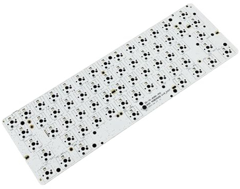 Knadgbft GK61 Teclado MecáNico PCB Placa Base ConexióN en Caliente GH60RGB MúSica RíTmica con Cable InaláMbrico Blanco