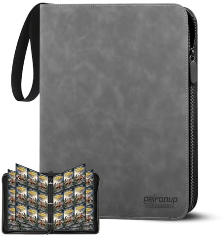 Sammelkarten Album, 540 Karten Sammelalbum mit Reißverschluss, 30 Seiten Tragbar Wasserdicht Karten Heft Groß kompatibel mit Sportkarten, Ninjago, MTG 30 Pcs Seite