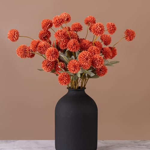 Fuskkiku-blomma 10 st krysantemumblommor, mini krysantemum siden höst blommor för höst boho heminredning blomsterarrangemang bord mittpunkt bränd orange