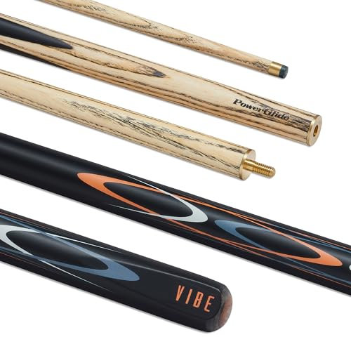 PowerGlide Vibe Snooker-Queue, Schwarz, Orange, Grau, Weiß, Braun, Full Size 57