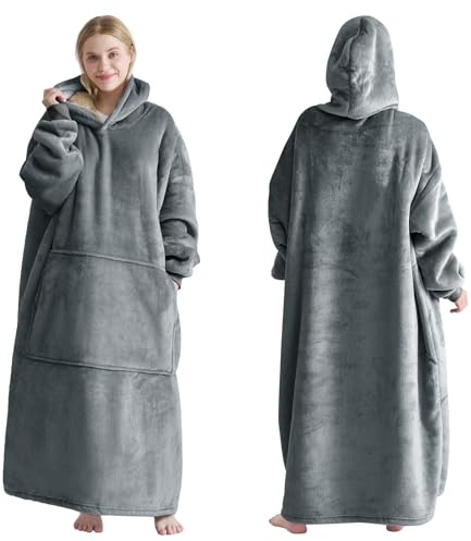 Good Nite huvtröja filt med elastisk ärm gosig tröja, oversize huvtröja filtar pullover gosig tröja, supermjuk mysig varm bekväm jättehuvtröja, filtar huvtröja presenter