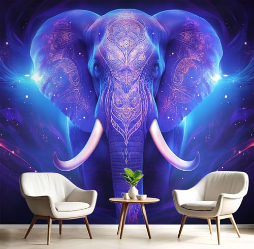 Fotomurales Decorativos Pared Bohemia Animales 200×150cm Papel Pintado Tejido No Tejido Elefante Fotomural 3D Mural Paredes Papel Tapiz Decoración Salón o Dormitorio