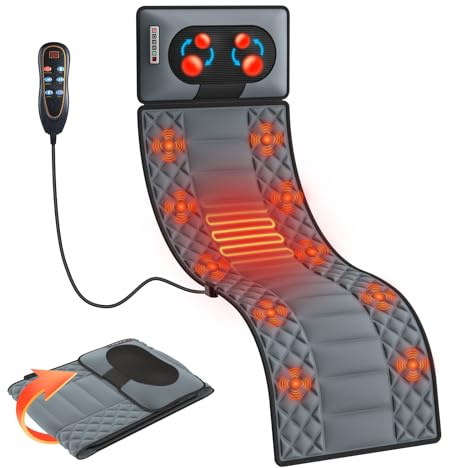 Massagematte mit Wärmefunktion, Massagesitzauflage mit 30 Massageköpfe 9 Vibrationsmotoren, Shiatsu Massagematte Ganzkörpermassage, Nacken und Schulter-Rückenmassagegerät Geschenke für Männer Frauen