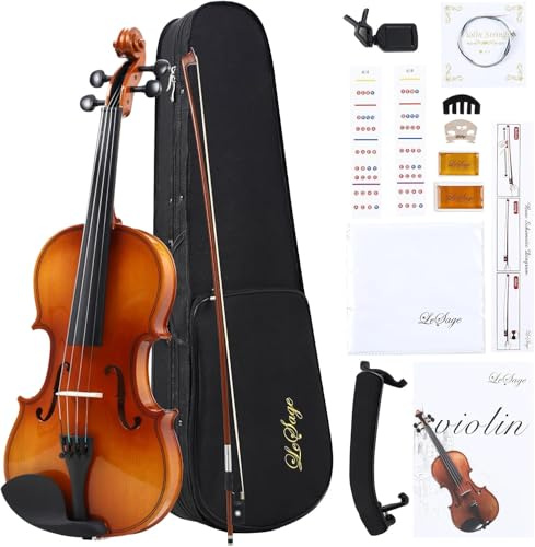 LeSage Violin 3/4 Full Size Starter Kit for Students Beginners Adults