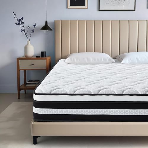 Colchón Viscoelástico 160x200 cm, Híbrido Colchón Látex Altura 28 cm, Muelles Ensacados, Ergonómico 10 Zonas, Firmeza Media H3, Certificado Oeko-Tex, Transpirable, Antibacteriano, Lujo, Duradero