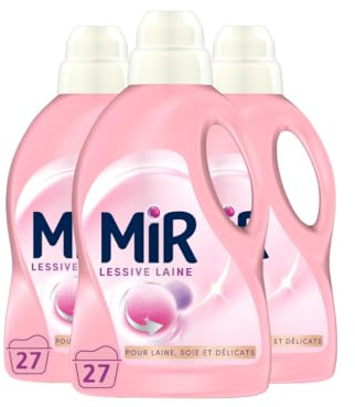 Mir - Lessive Liquide Laine Main & Machine Formule Unique 3en1-1.35L - Lot de 3