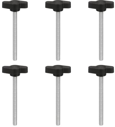 PATIKIL Viti A Farfalla A T M5 X 60 Mm, 6Pezzi In Acciaio Al Carbonio Manopola Meccanica Bulloni A Farfalla Per Rimozione Sostituzione Serraggio Manuale Manopole Di Bloccaggio, Nero